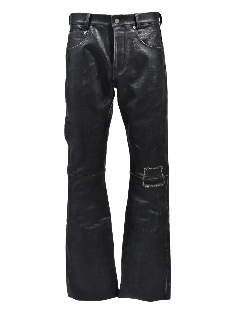 Enfants Riches Déprimés Crust Repaired Leather flared jeans - Schwarz