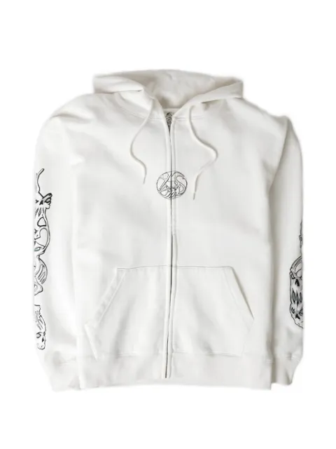 YARDSALE printed zip-up hoodie