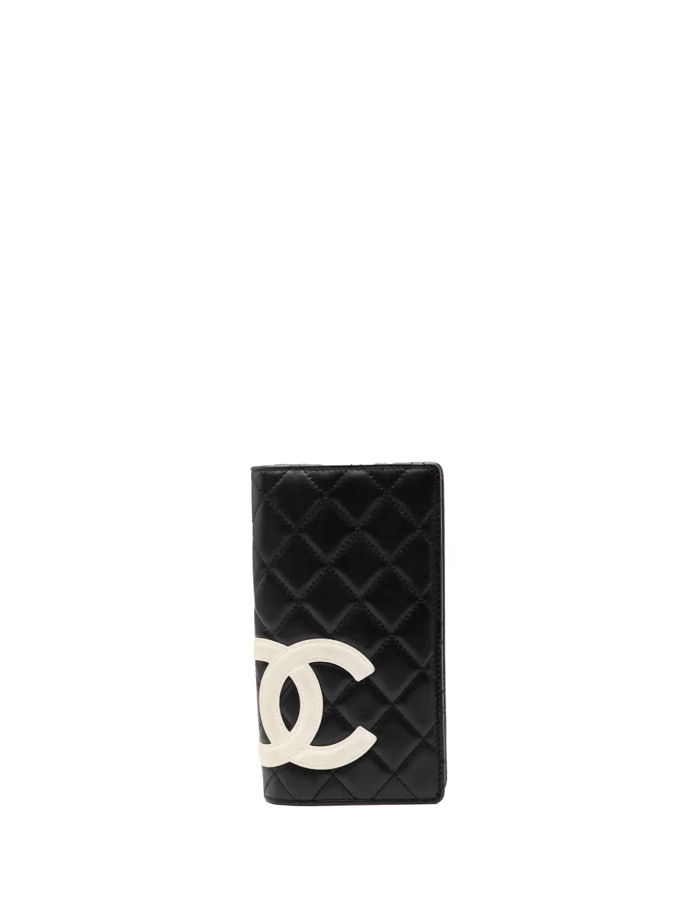 CHANEL Pre-Owned 2004-2005 Quilted Lambskin Cambon Ligne Bifold Wallet long wallets - Nero