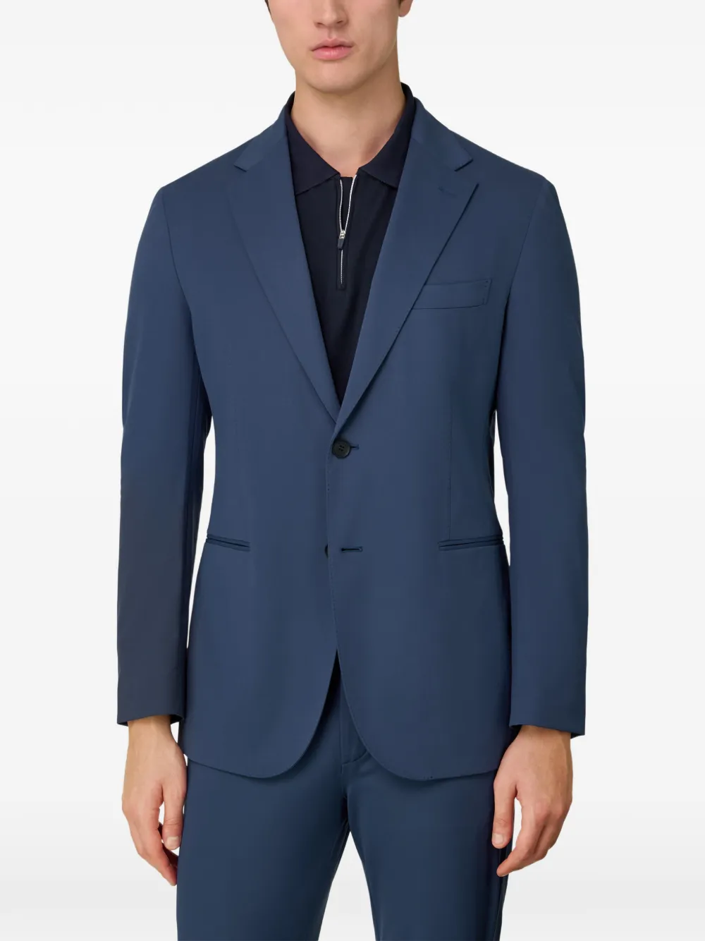  Boggi Milano Single-breasted Patch Pocket Jacket - Blue 