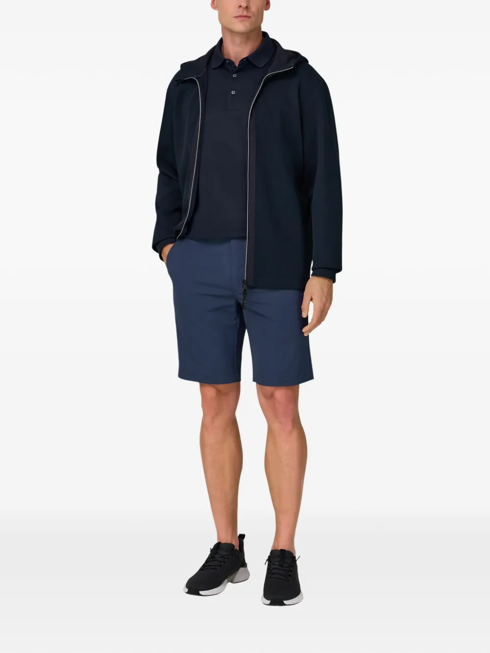 Boggi Milano Piqu&eacute; sweater met rits - Blauw