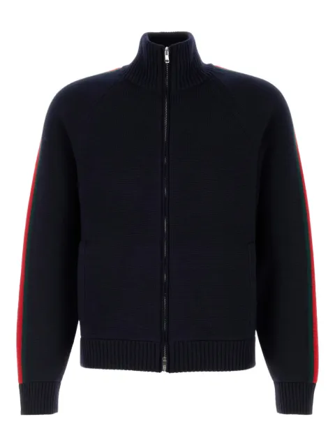 Gucci Web-detail zip-up cardigan