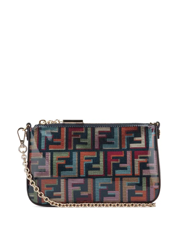 FENDIバゲットチェーンバッグ FENDI バゲット チェーンストラップ クラッチバッグ | ブルー