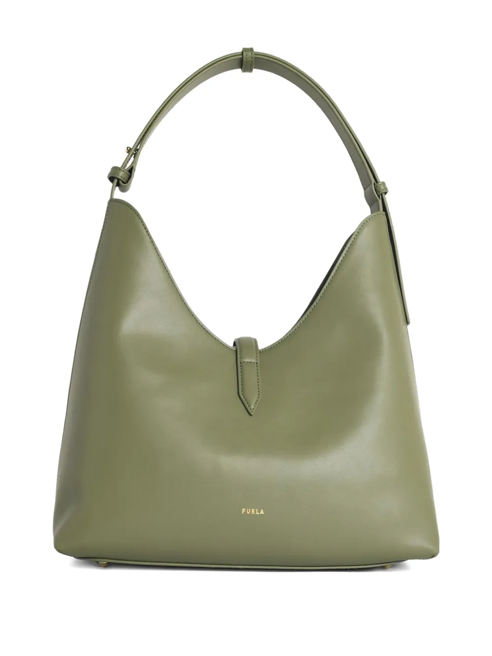 Furla Goccia leren schoudertas - Groen
