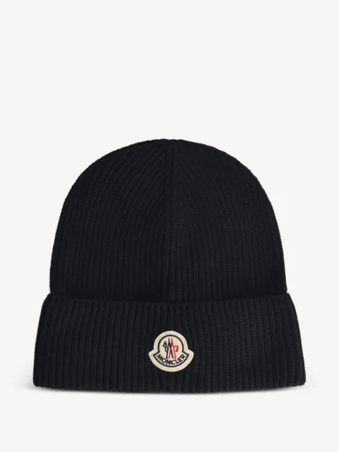 Moncler ribbed logo-patch hat