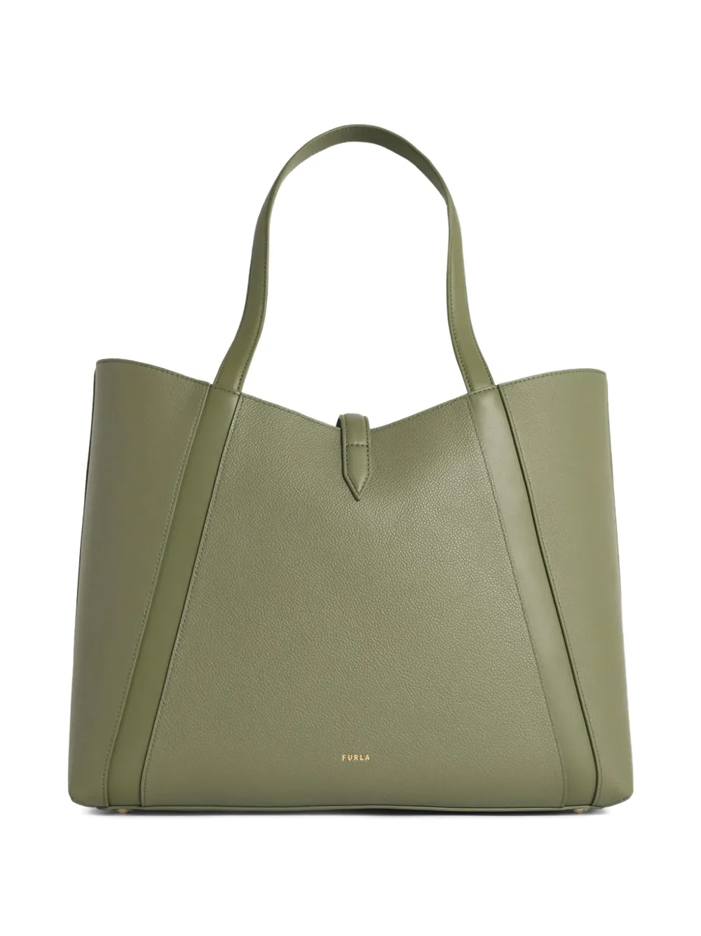 Furla Goccia leren shopper met handgreep Groen
