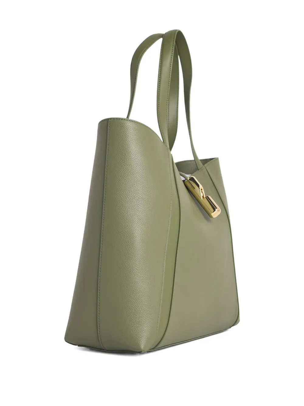 Furla Goccia leren shopper met handgreep Groen