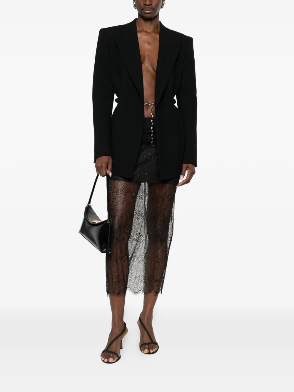 Gabriela Hearst Epona blazer met ketting Zwart
