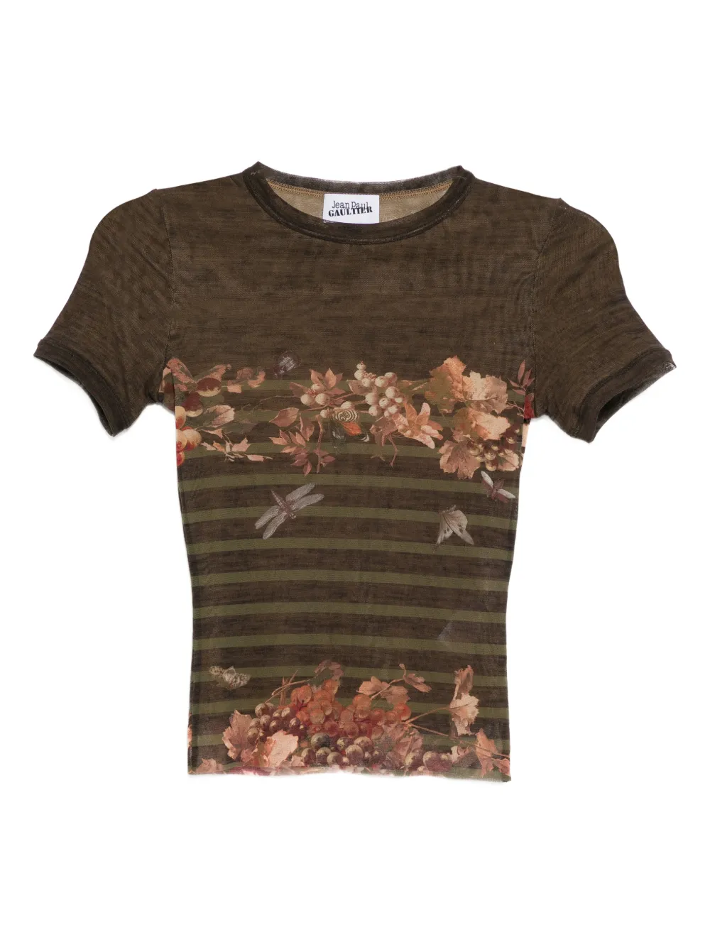 Jean Paul Gaultier floral-print T-shirt - Marrone