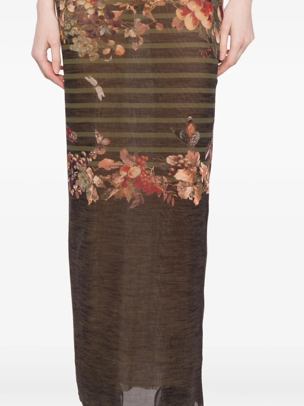 Jean Paul Gaultier Rok met bloemenprint Bruin