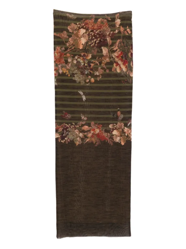 Jean Paul Gaultier Floral-print Skirt in Brown
