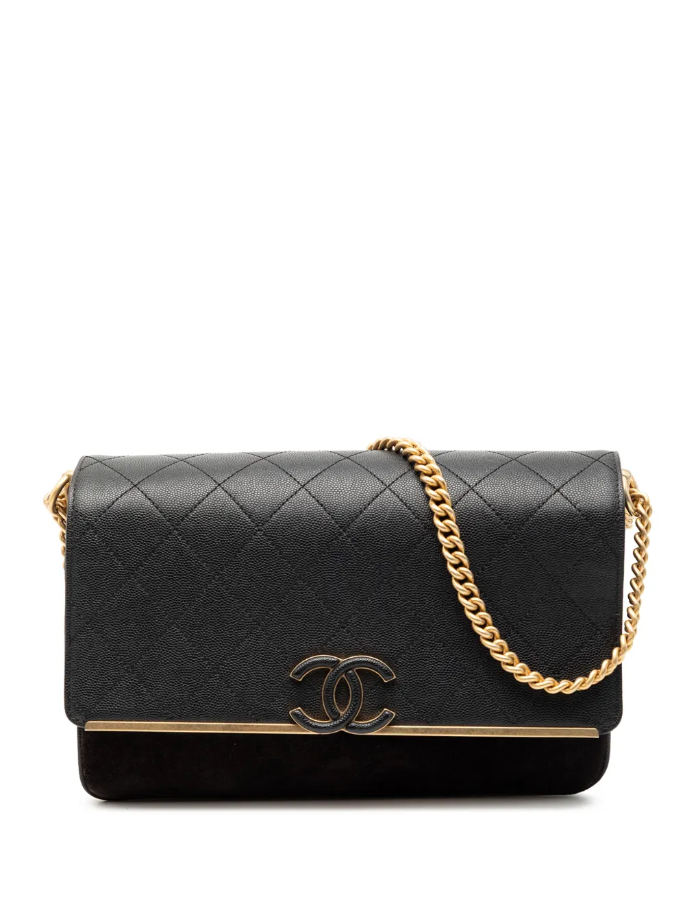 CHANEL Pre-Owned 2018-2019 CC Stitched Caviar and Suede Lady Coco Flap shoulder bag - Nero