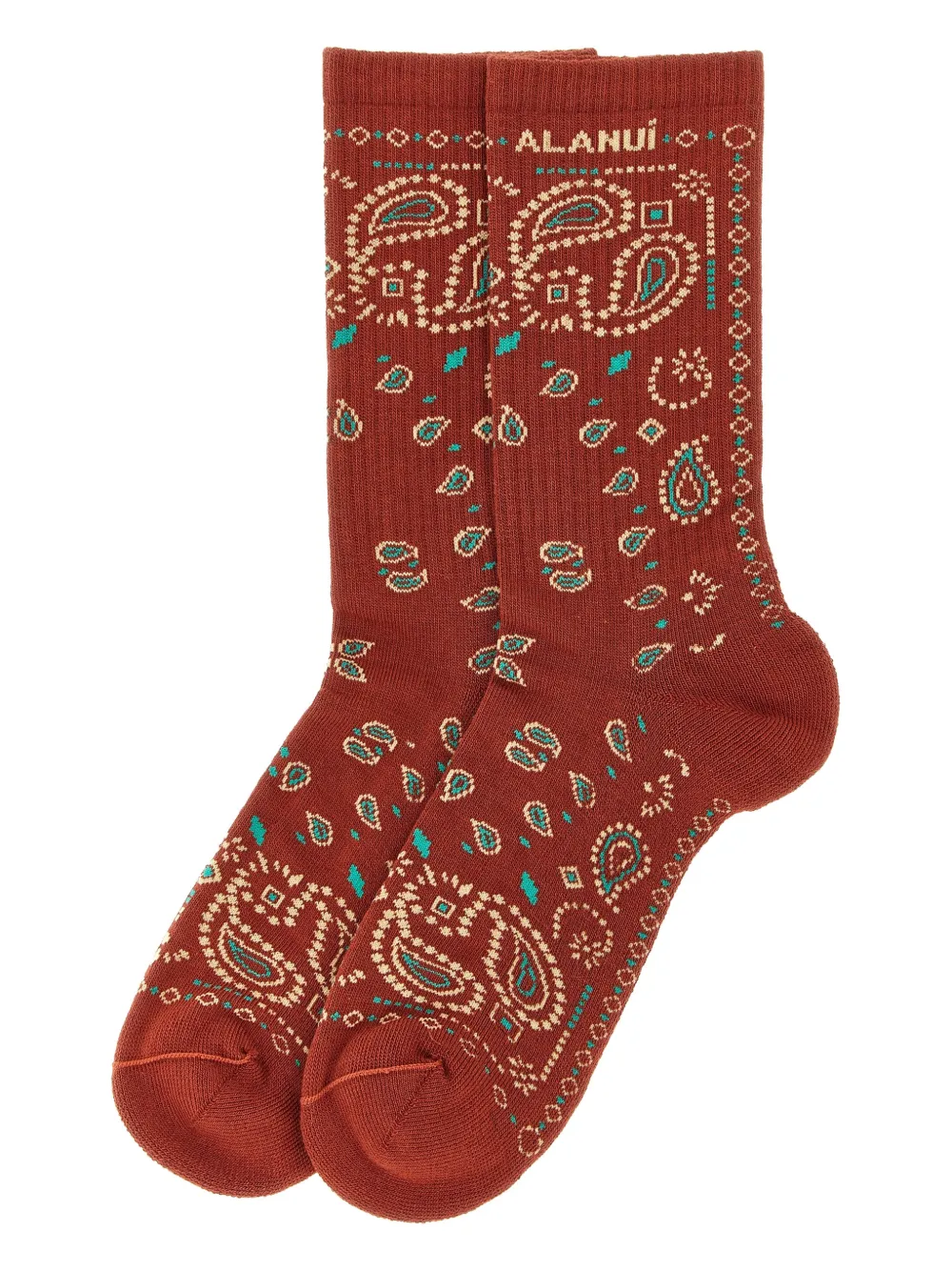 Alanui Bandana ribbed socks - Marrone