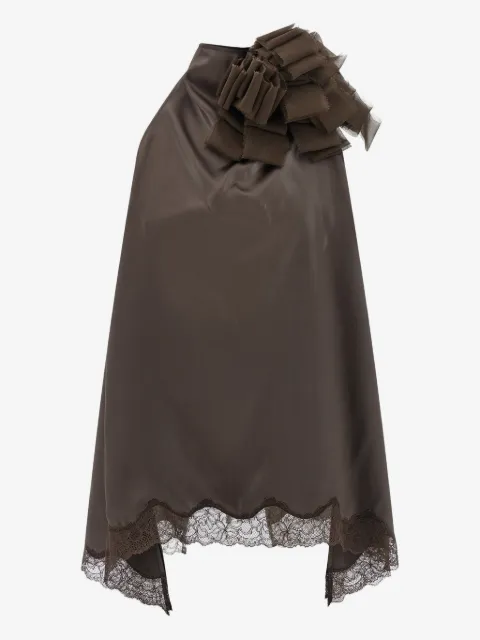 Magda Butrym lace-trimmed floral-appliqué blouse