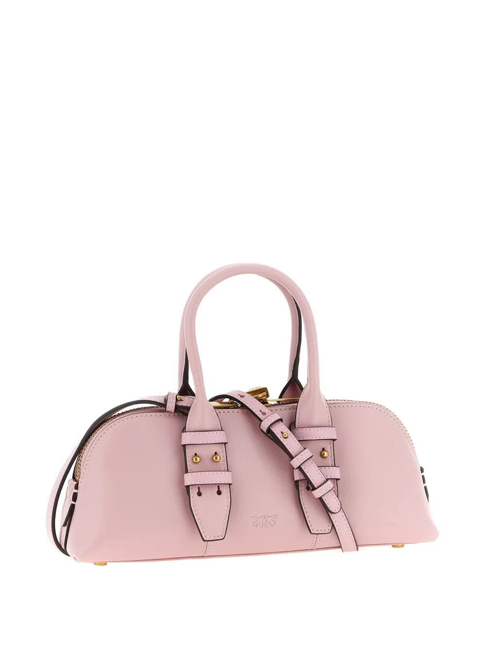 Pinko Love Birds Bowling Leather Handbag In Pink