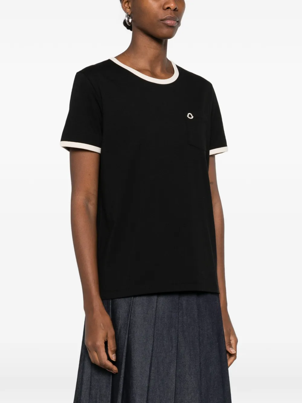 Moncler T-shirt met geborduurd logo Zwart