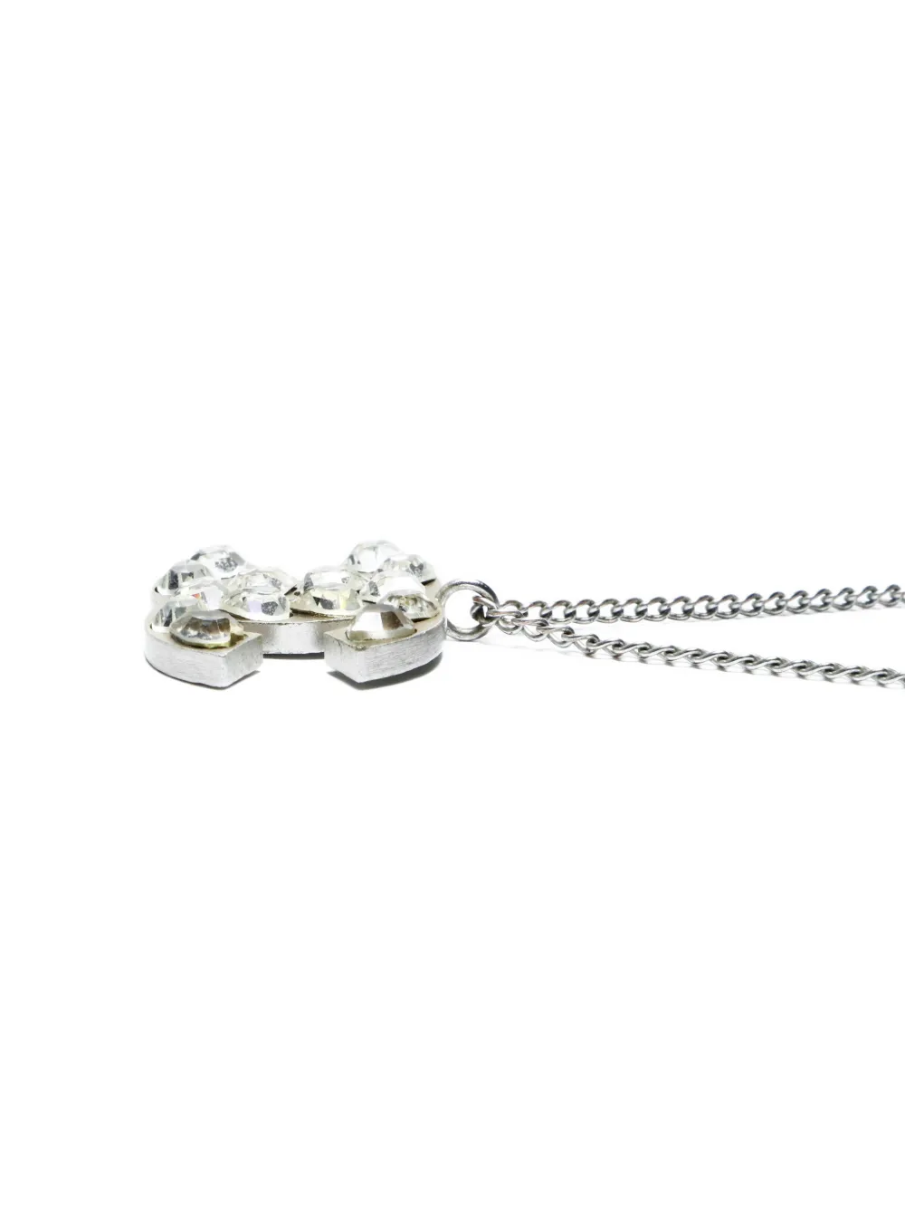 2000s Heart-Pendant Rhinestone Necklace