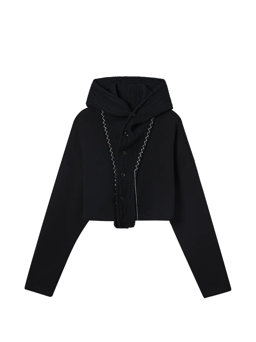 Y's buttoned hoodie - Nero