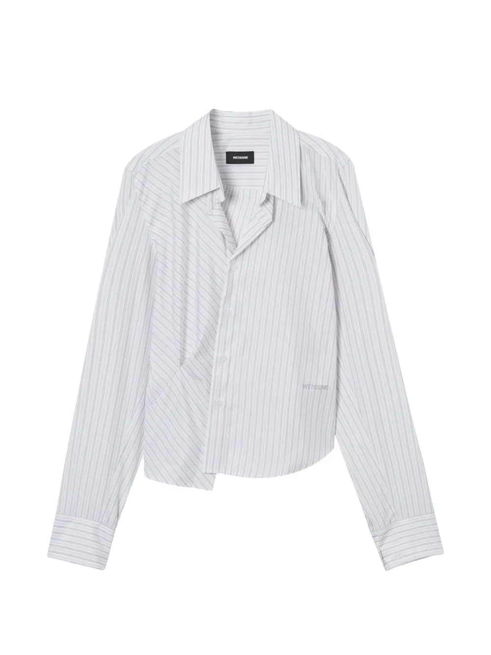 We11done striped collared shirt - Bianco