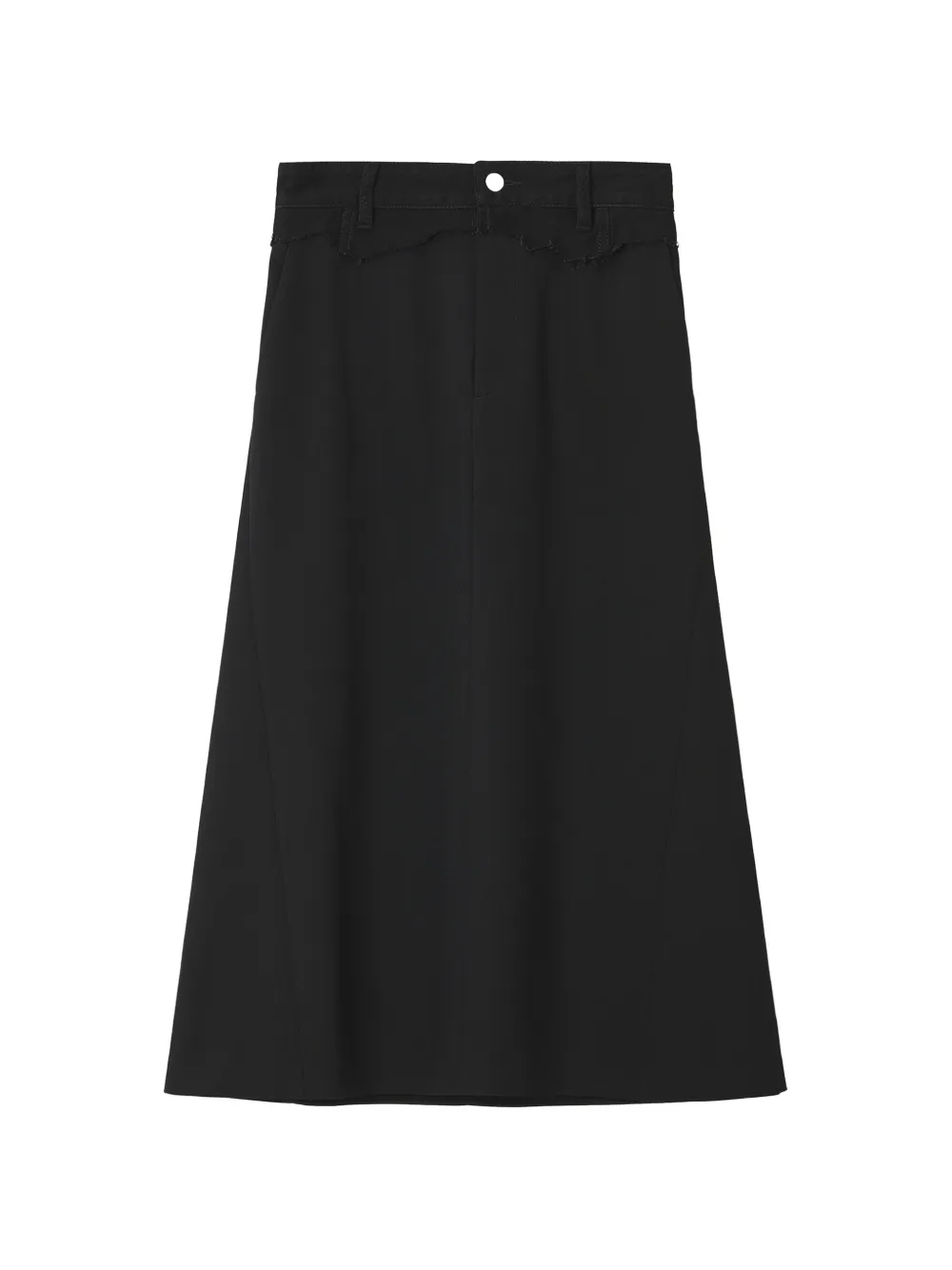 MM6 Maison Margiela frayed A-line midi skirt - Nero