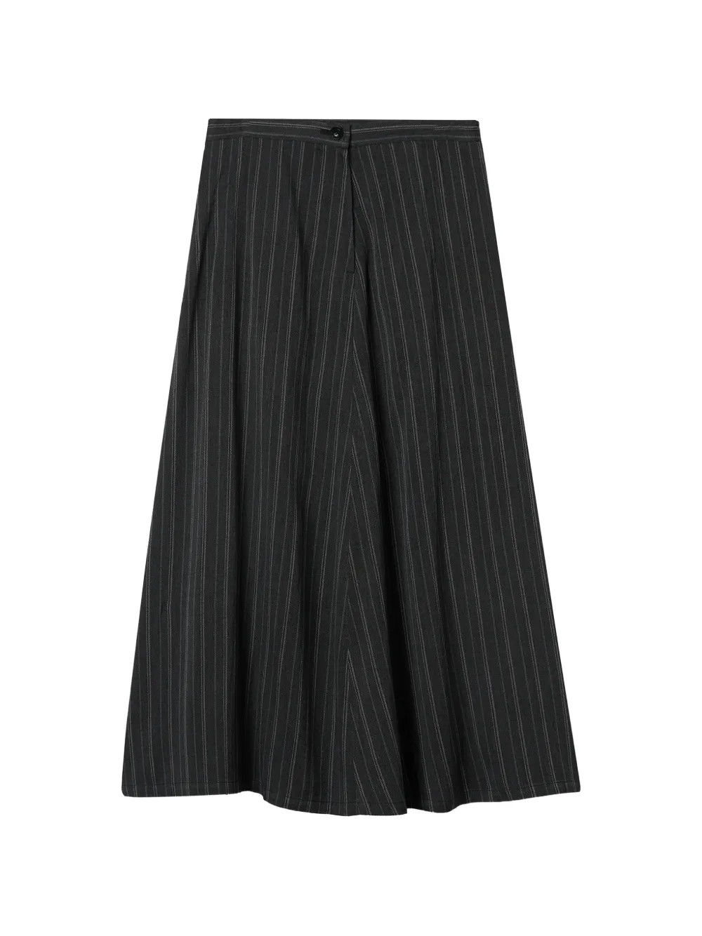  Y's Pinstripe Midi Skirt - Grey 