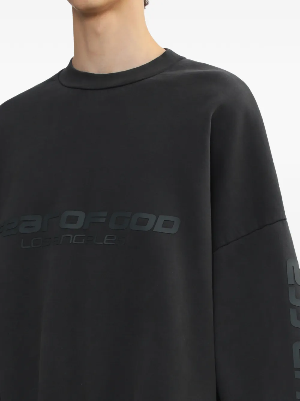 FEAR OF GOD ESSENTIALS Cropped sweater met logoprint Zwart