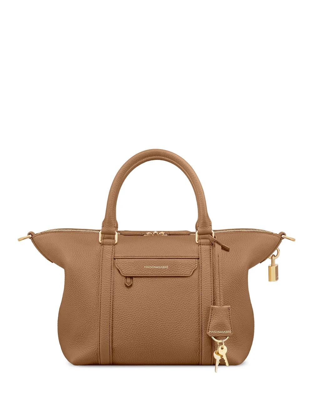 MAISON de SABRÉ Weekender full-grain lock leather tote bag - Marrone