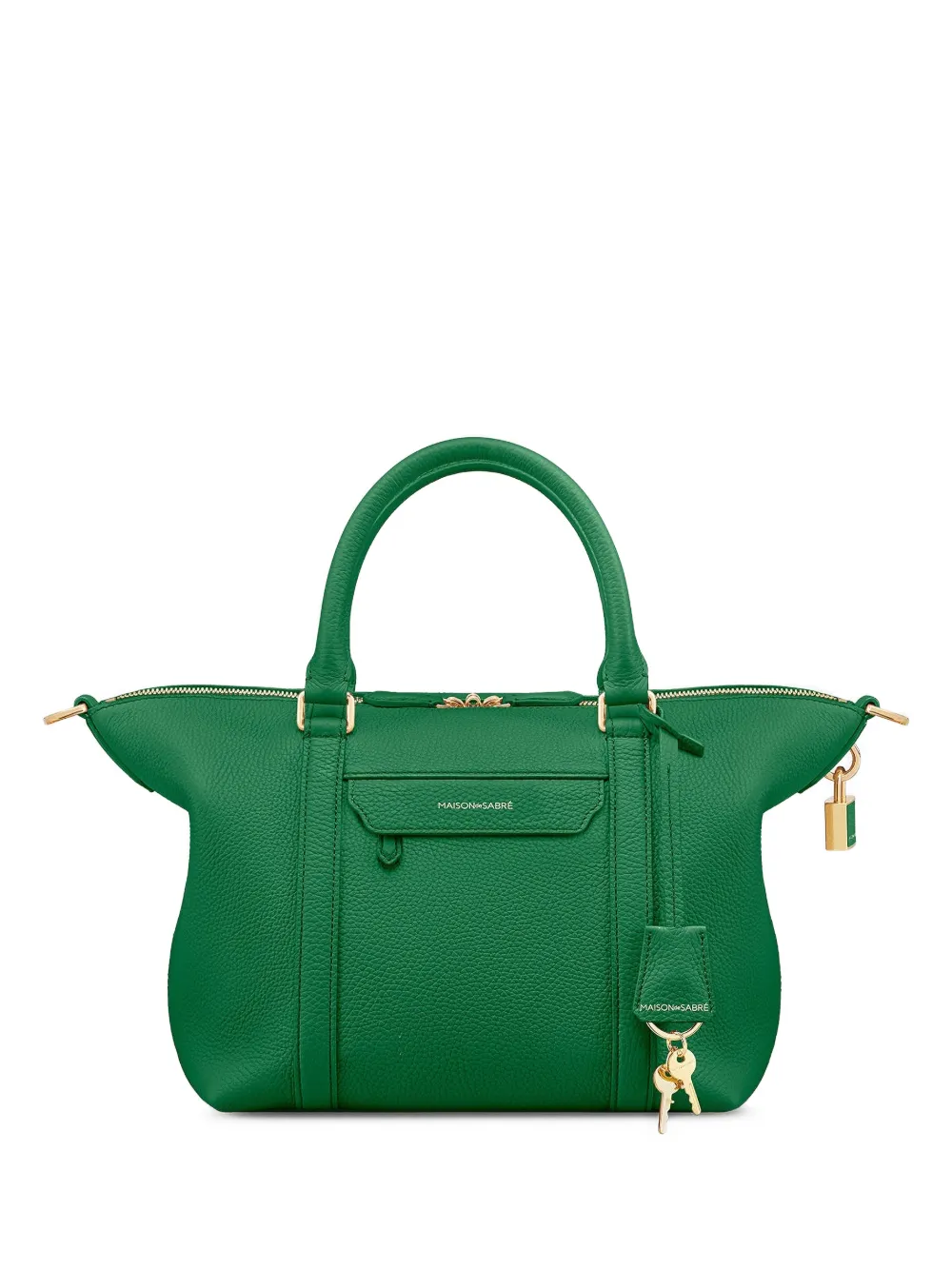 MAISON de SABRÉ Borsa tote Weekender in pelle con zip - Verde