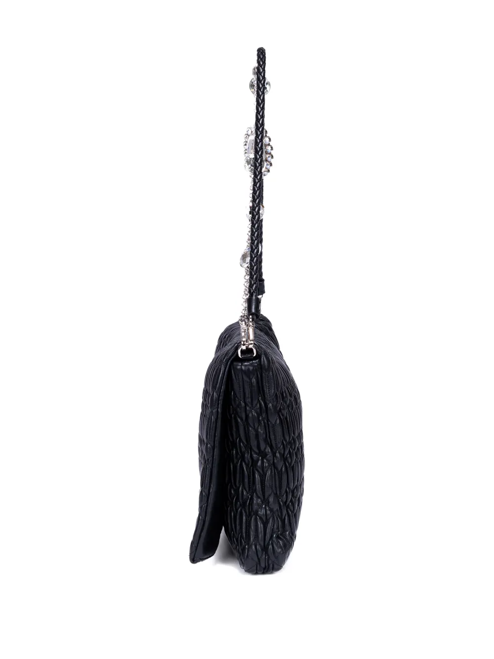 Braided Strap Embellished Shoulder Bag