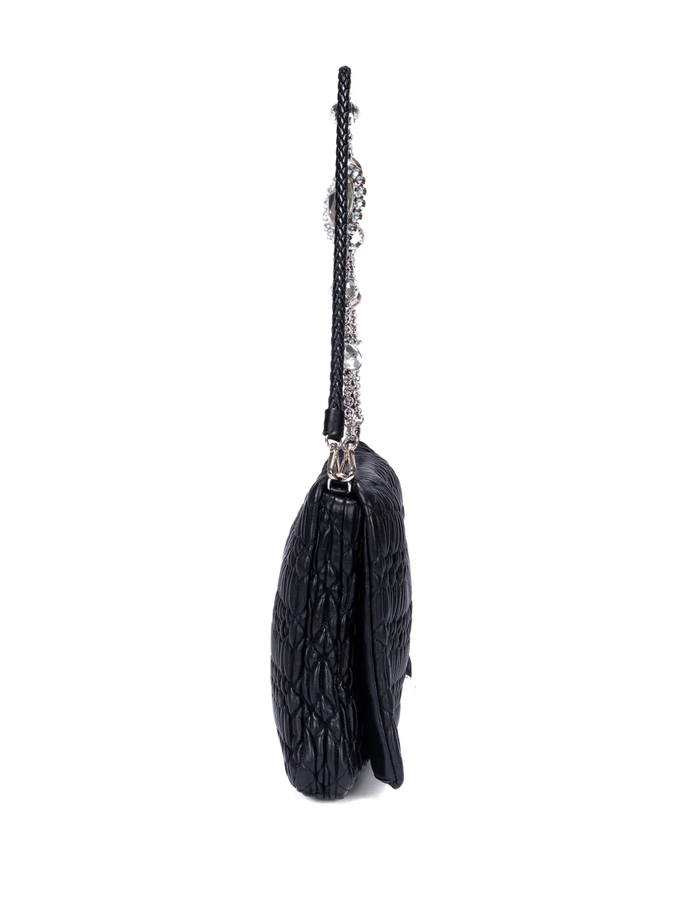 Braided Strap Embellished Shoulder Bag