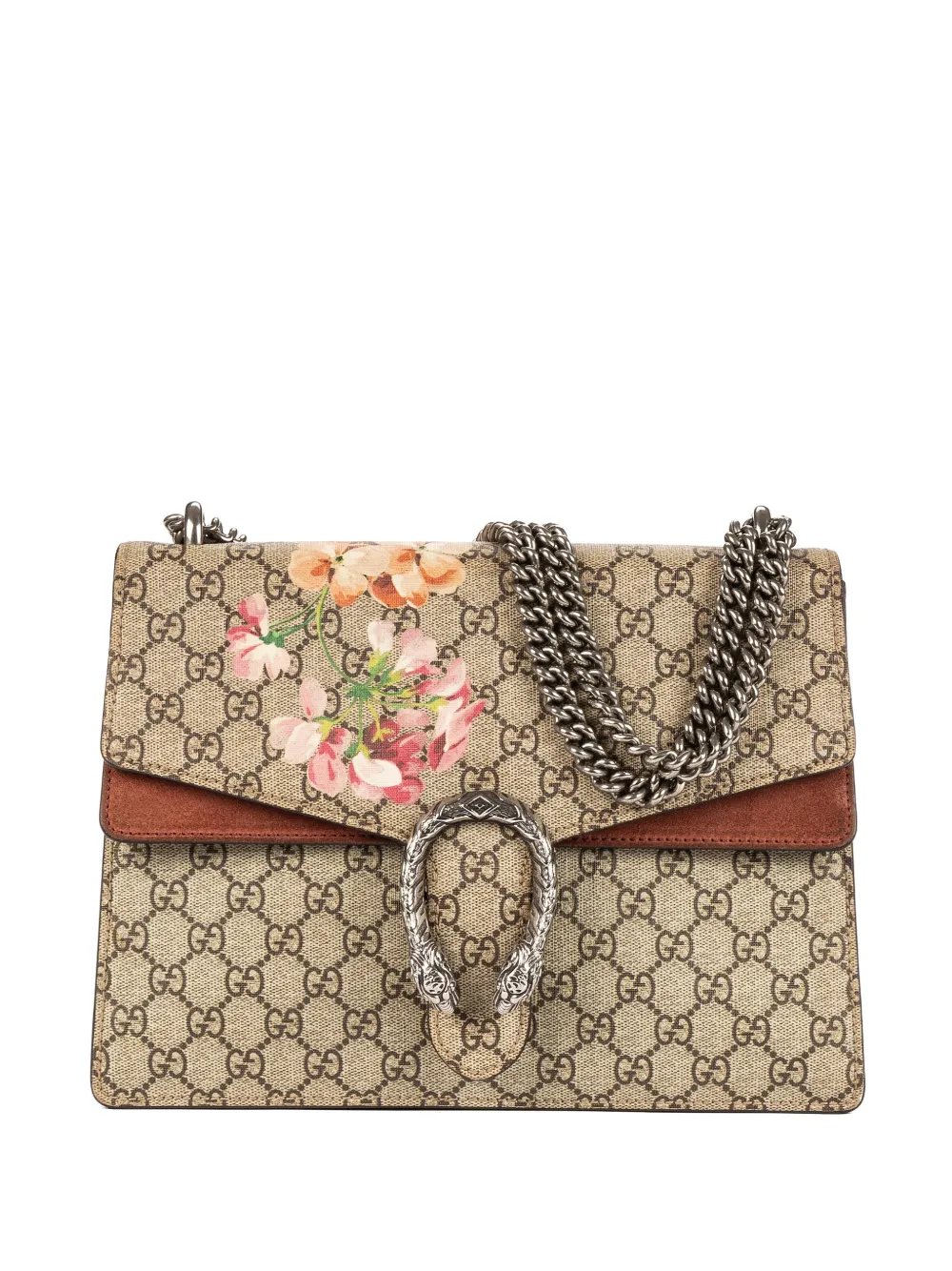 Gucci Pre-Owned Borsa a spalla a fiori con catena - Toni neutri