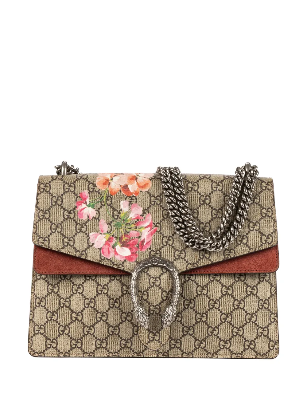 Gucci Pre-Owned Borsa a spalla a fiori con catena - Toni neutri