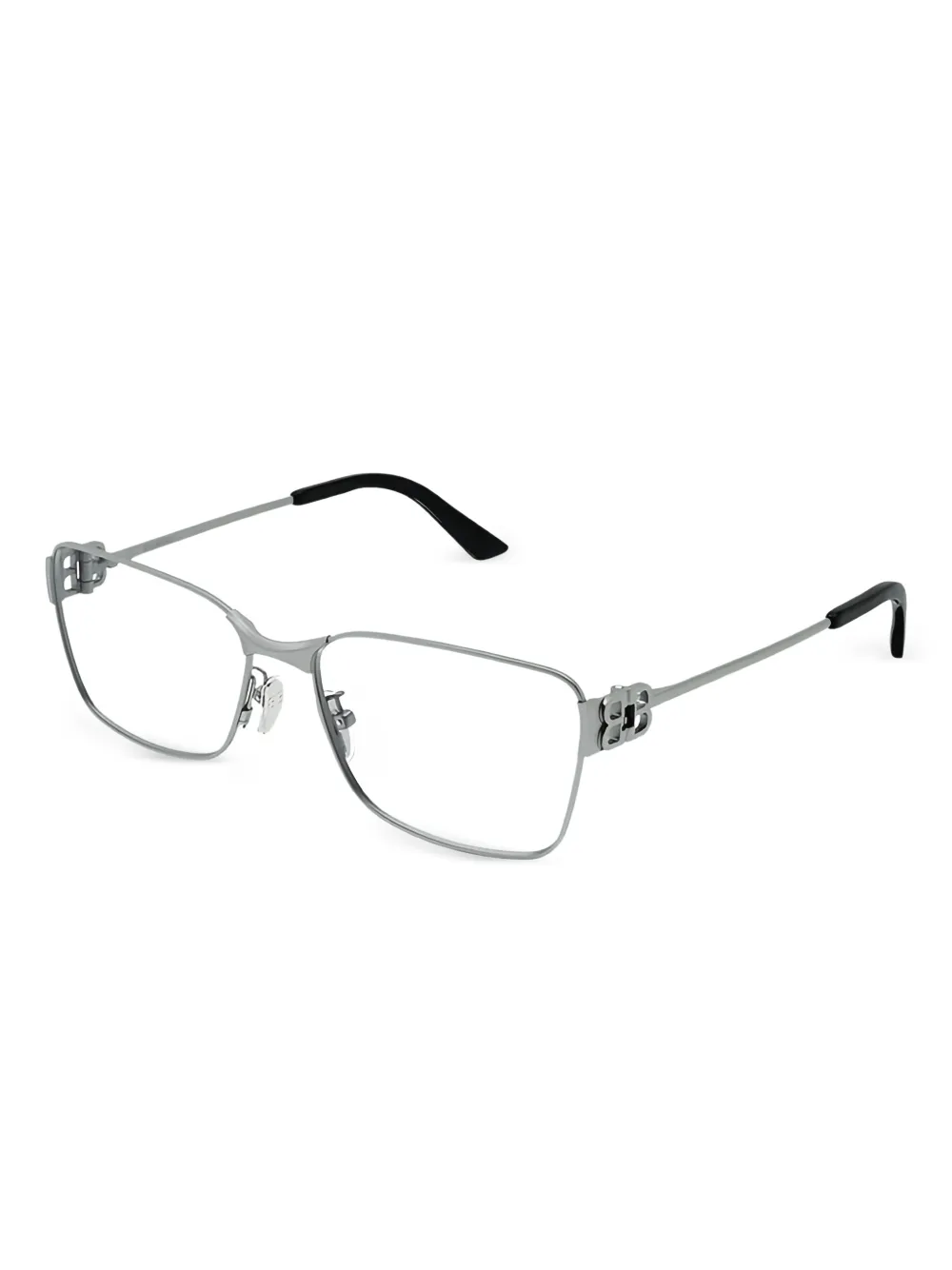 Balenciaga logo-detail rectangle-frame glasses - Grigio