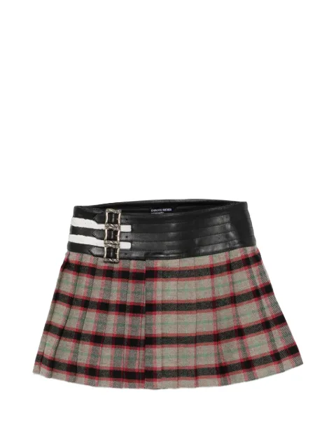 Enfants Riches Déprimés Dog In Restraint buckle plaid mini skirt