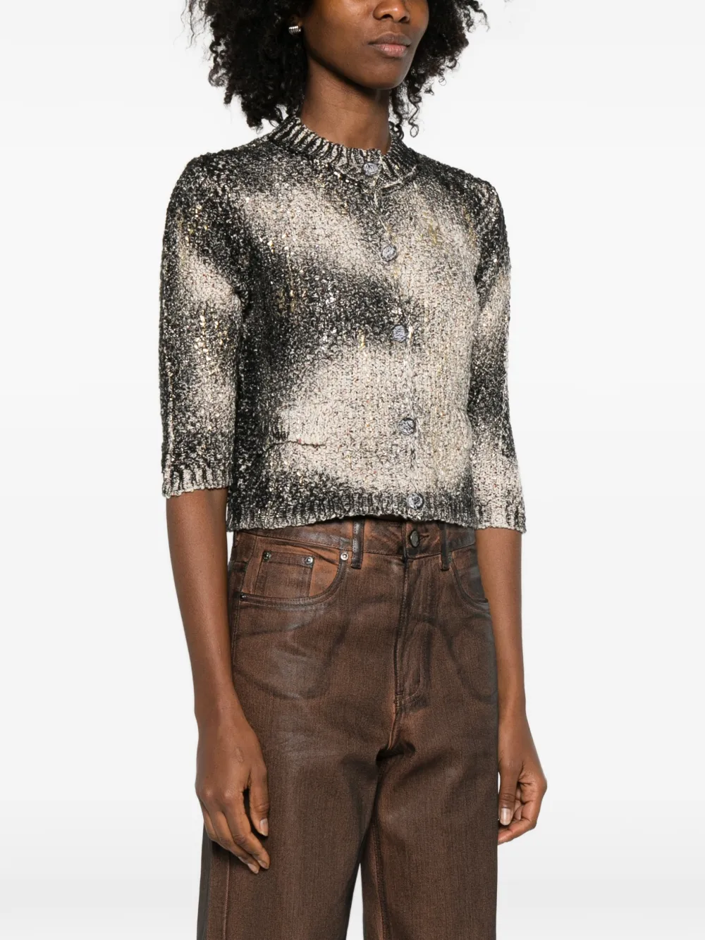  Avant Toi Crew-neck Cardigan - Black 