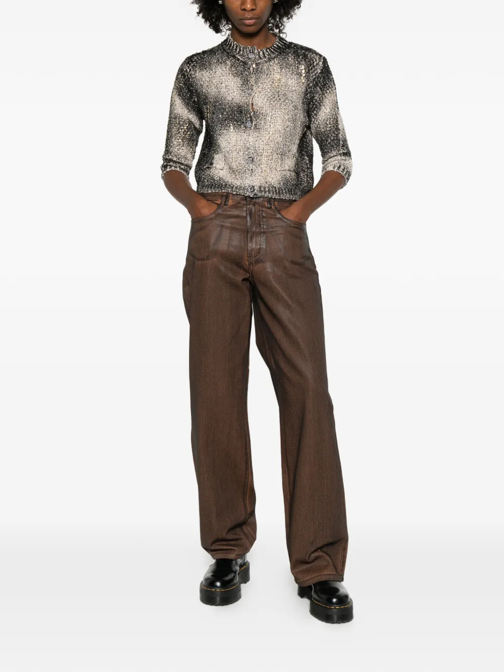  Avant Toi Crew-neck Cardigan - Black 