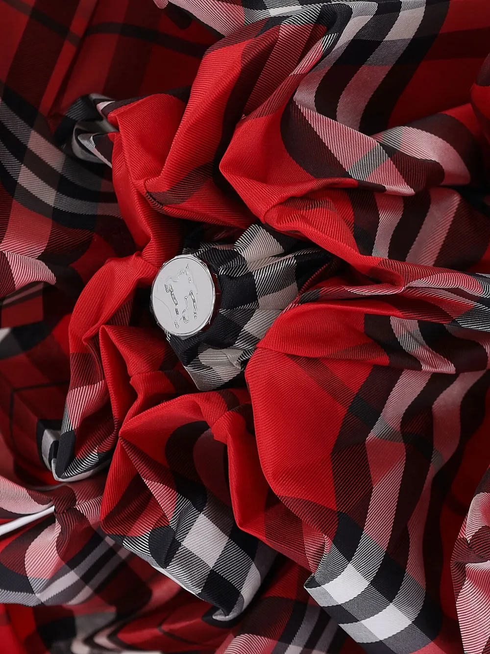  Burberry Checked Folding Umbrella - Red 