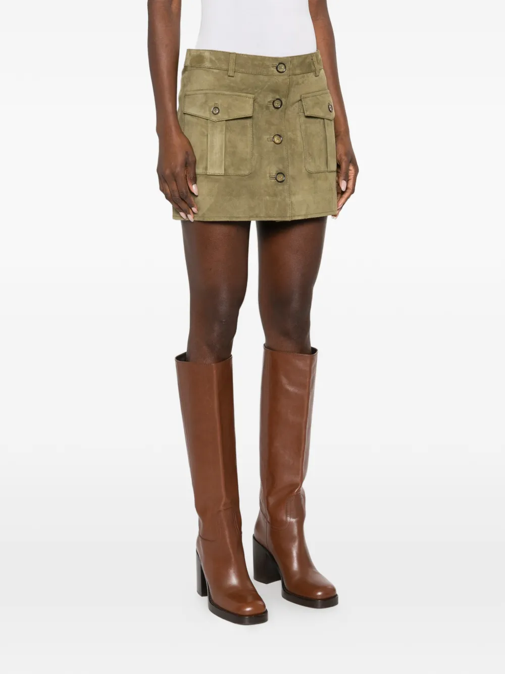  The Garment Suede Mini Skirt - Green 