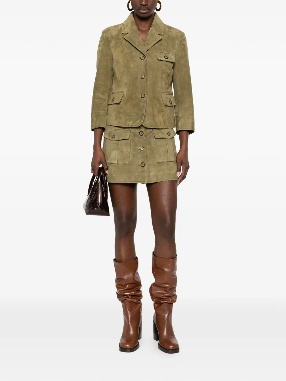 The Garment suede mini skirt - Groen