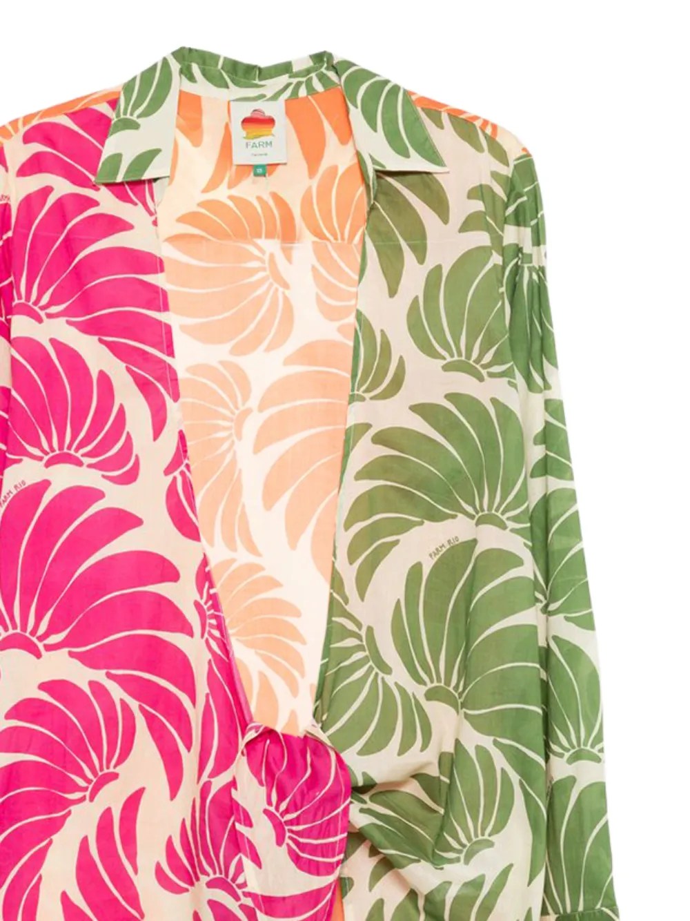  Farm Rio Floral Tie Front Dress - Neutrals 