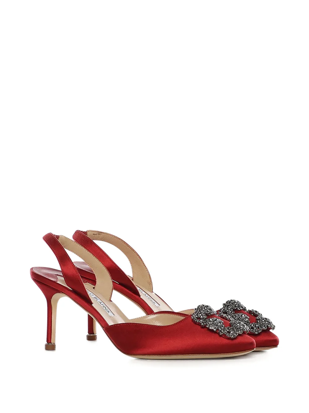 Manolo Blahnik Pumps met verfraaide hak Rood