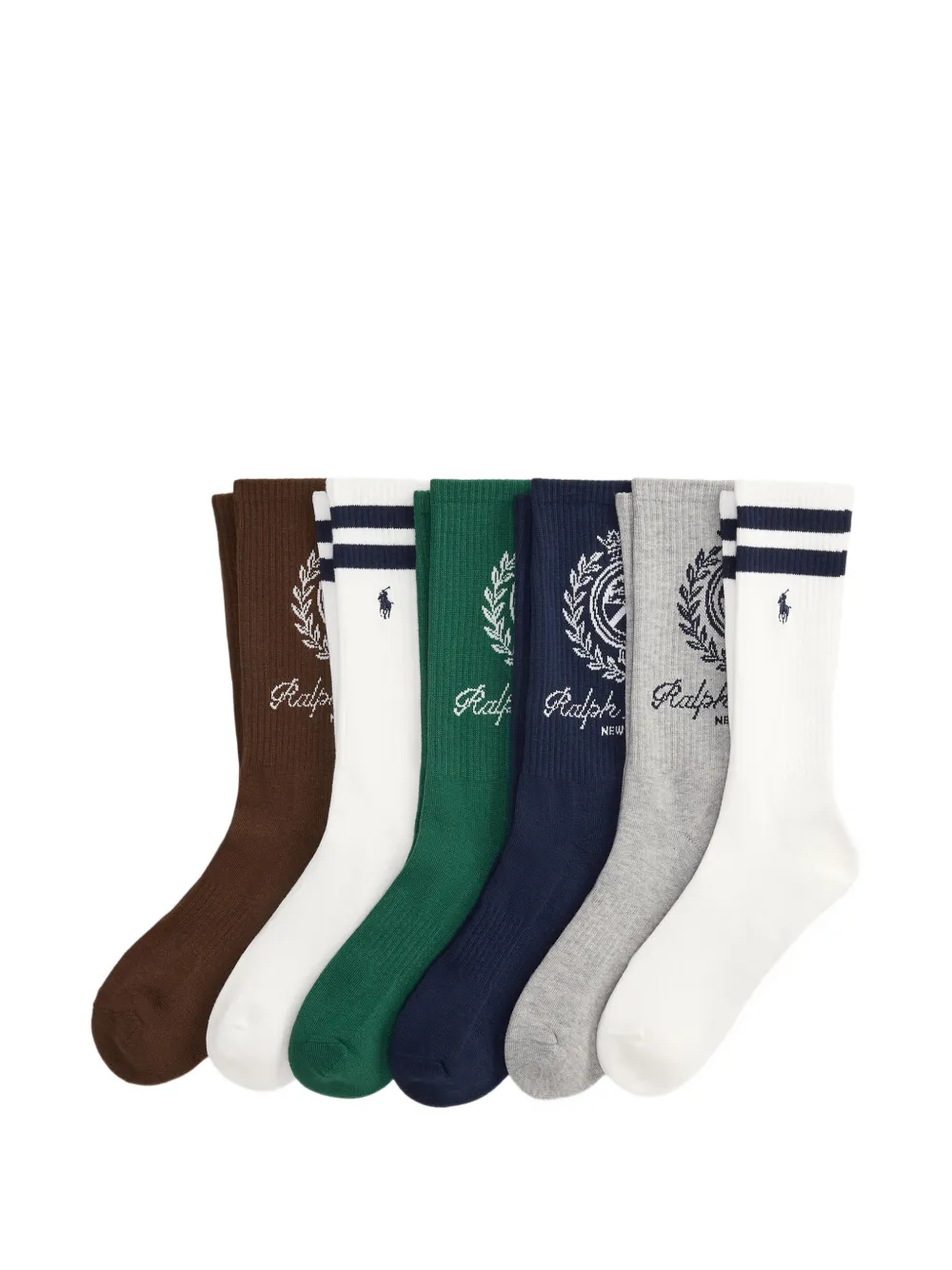 Polo Ralph Lauren logo-detail socks (set of six) - Bianco
