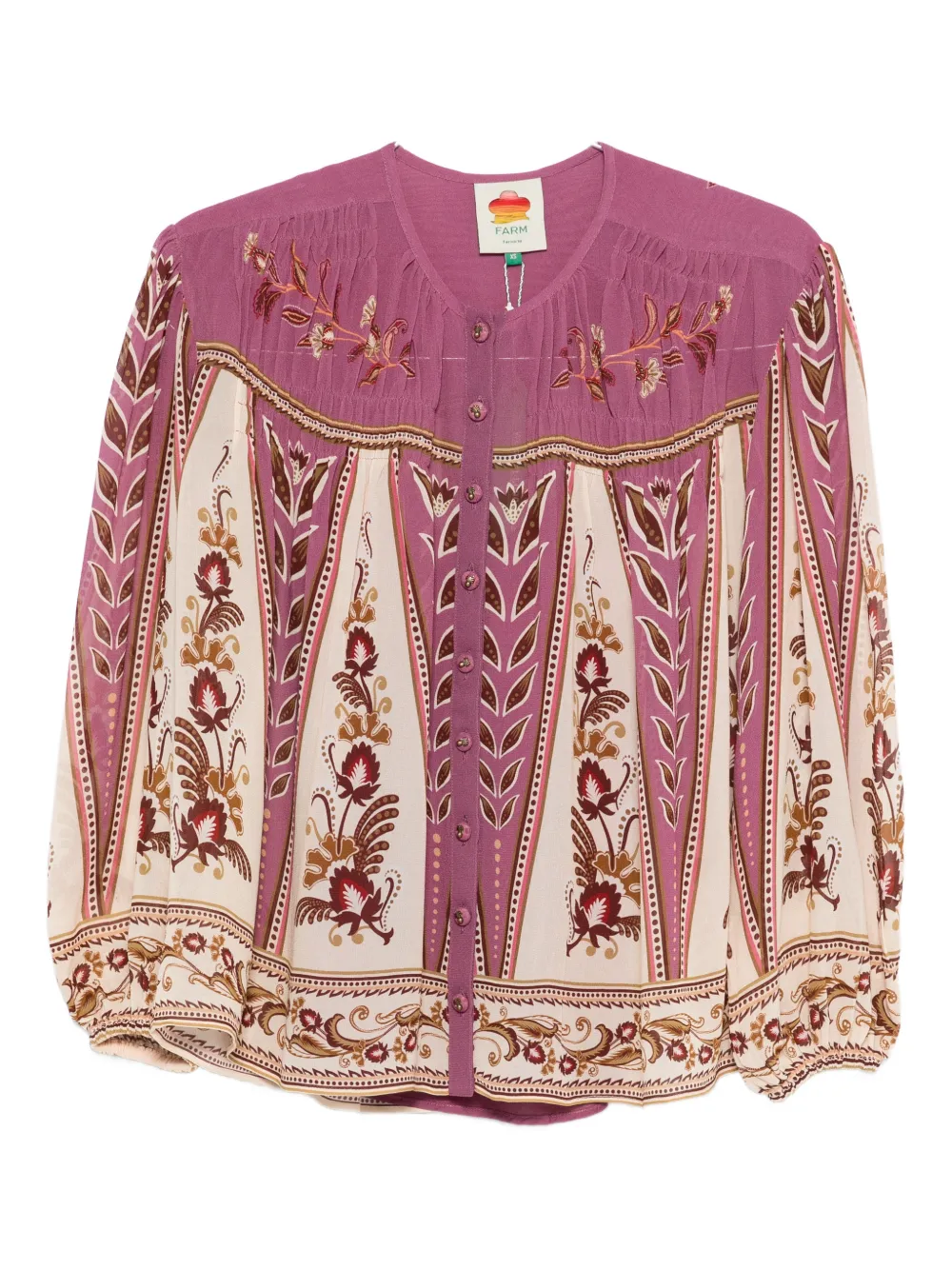 FARM Rio floral embroidered shirt - Violett