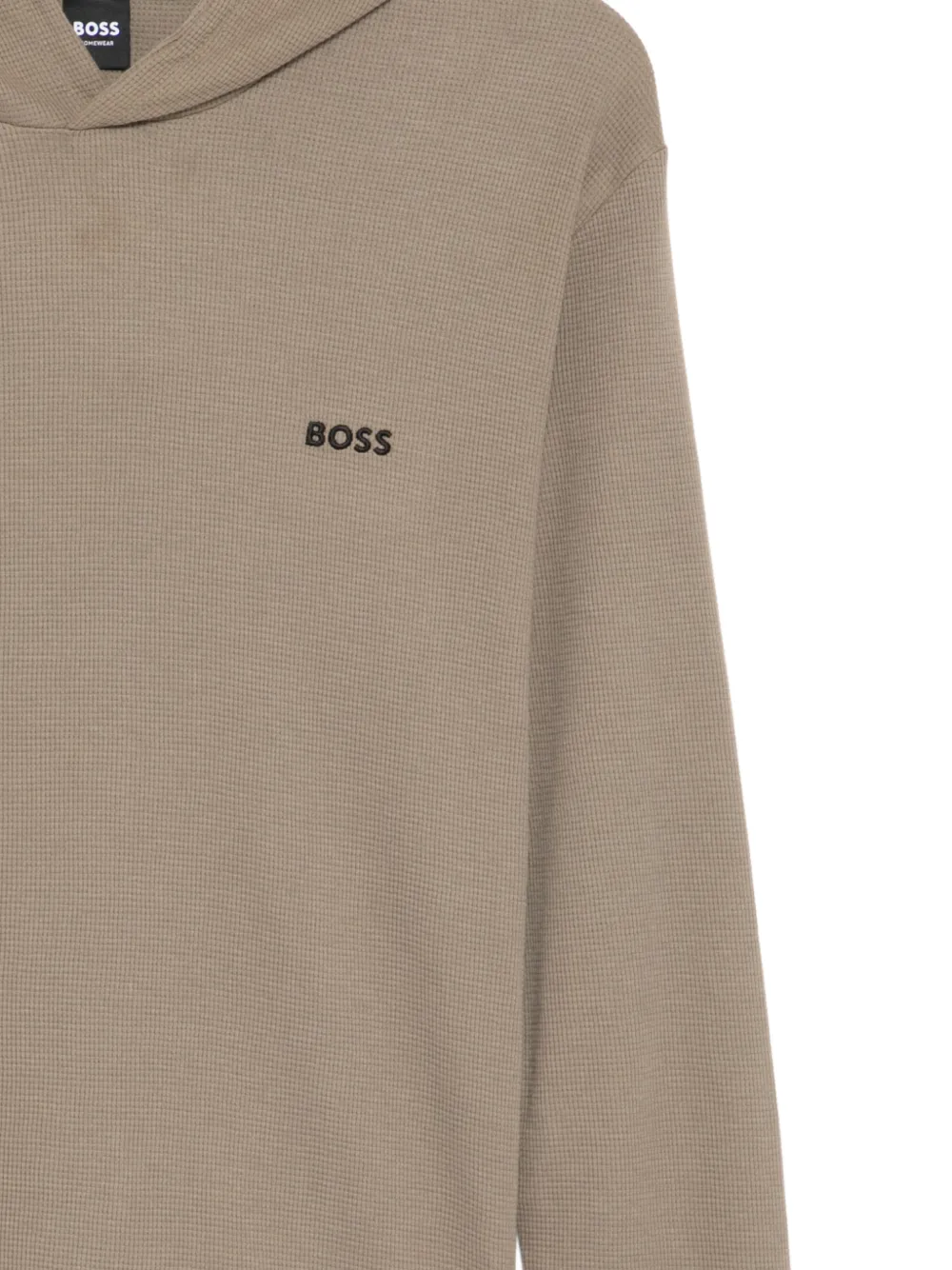 BOSS Hoodie met geborduurd logo Beige