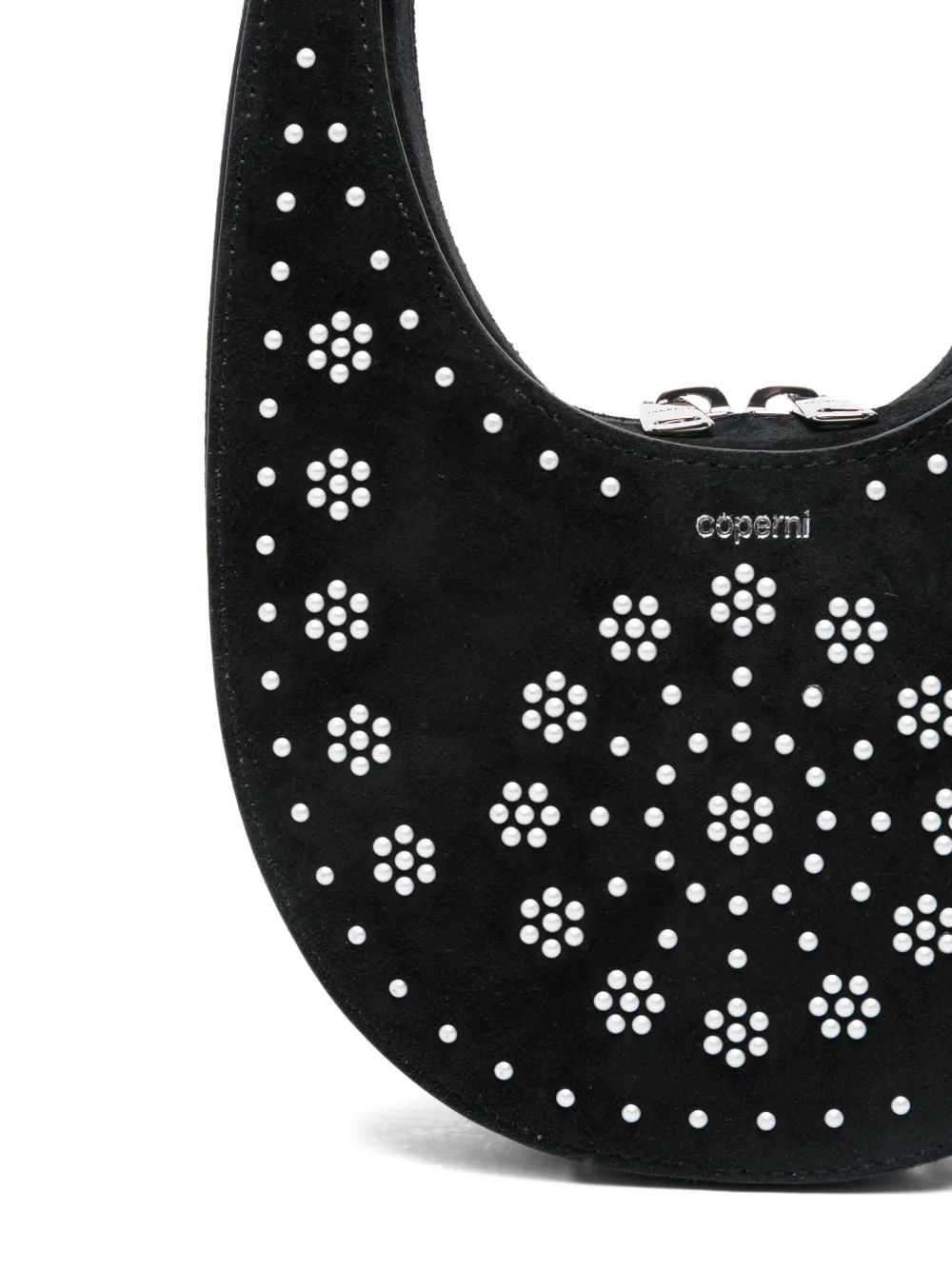 Coperni Swipe mini-shopper met bloemenstuds Zwart