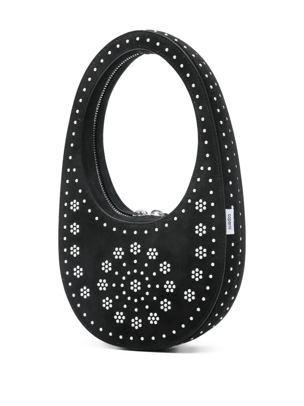  Coperni Mini Swipe Floral-stud Tote Bag - Black 