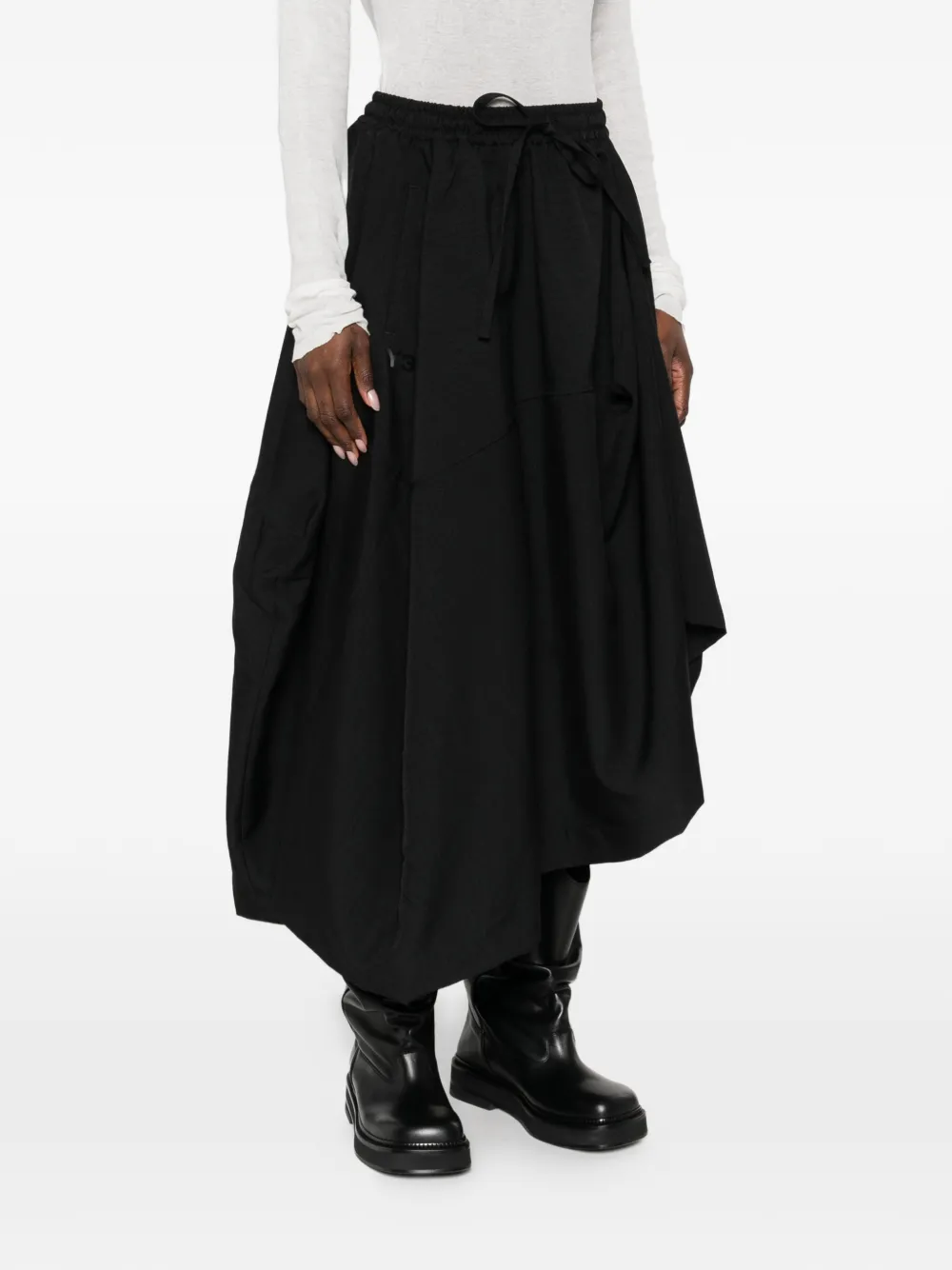 Asymmetric-Hem Midi Skirt