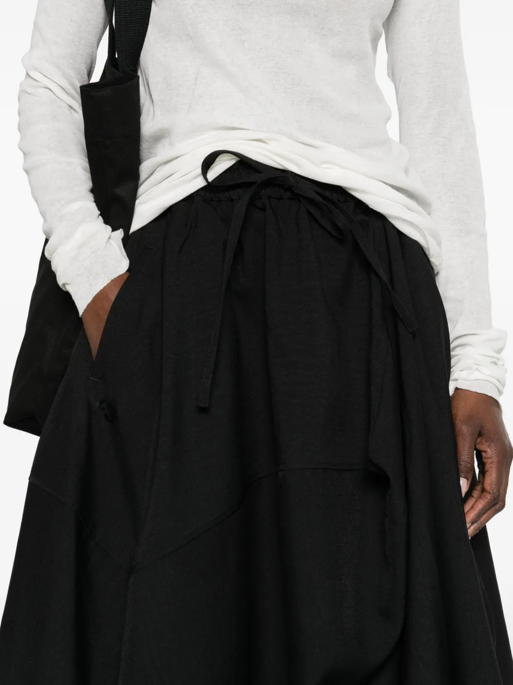 Asymmetric-Hem Midi Skirt