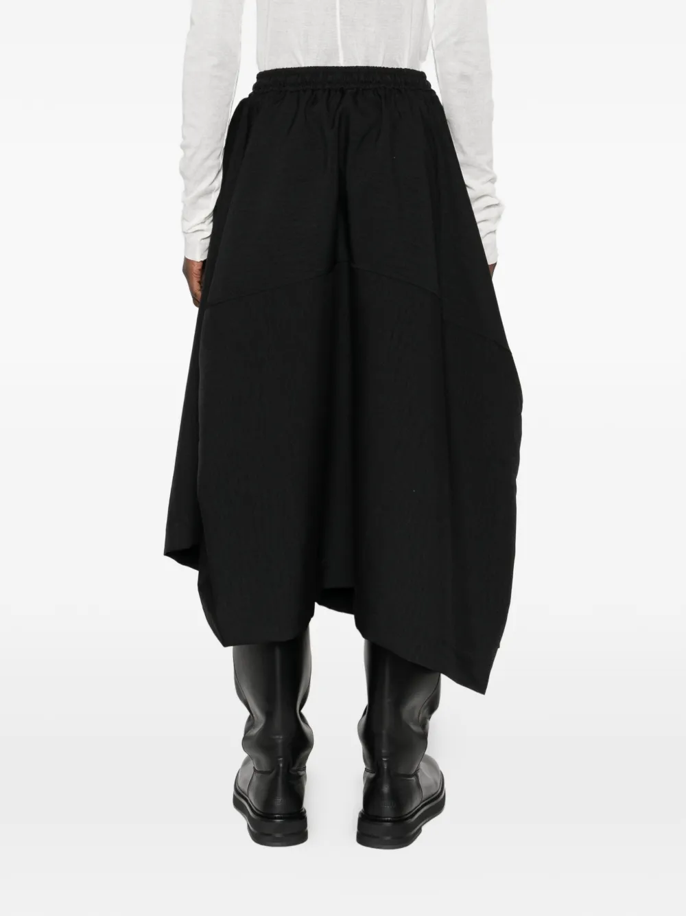 Asymmetric-Hem Midi Skirt