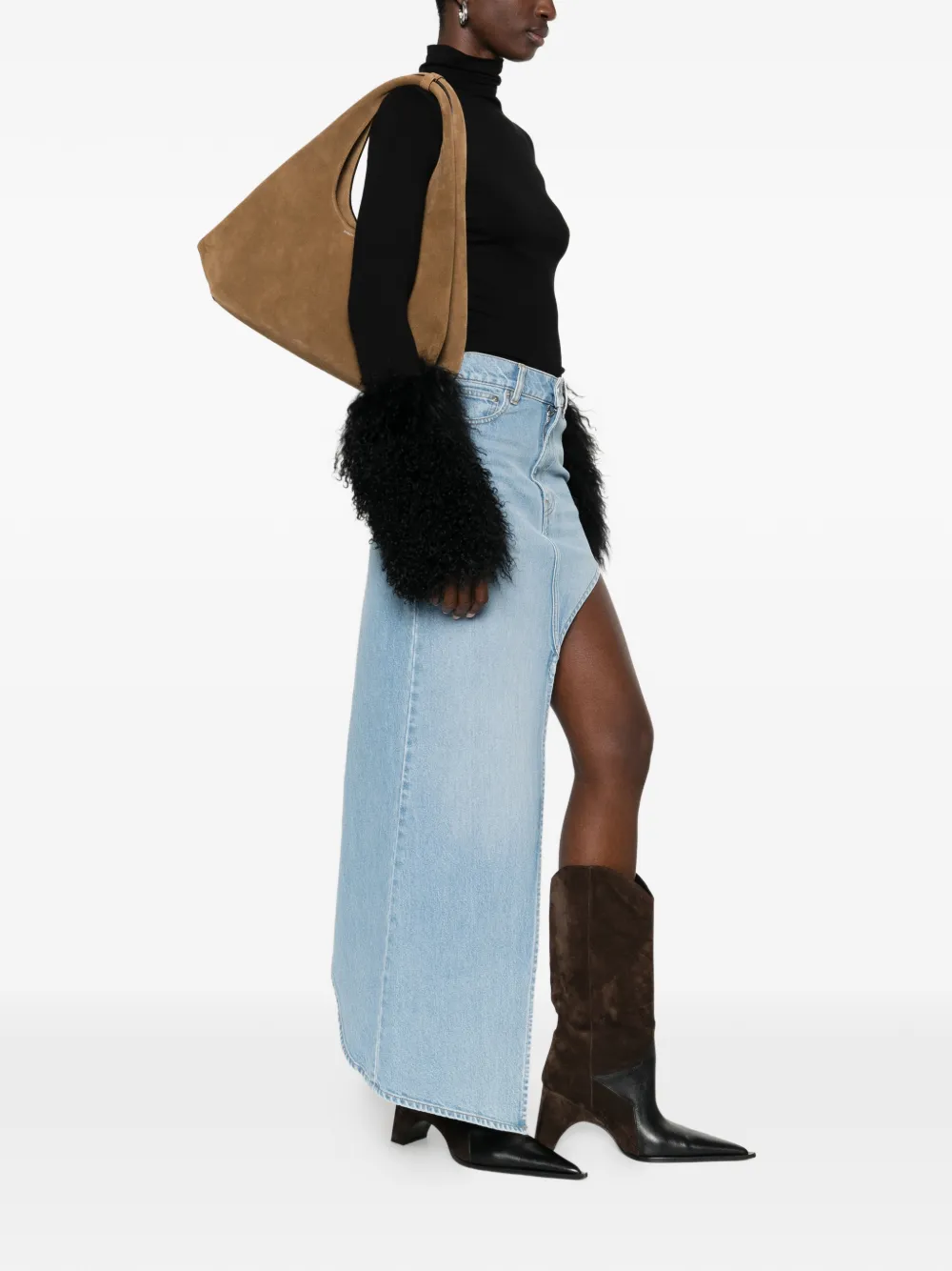 Coperni suede top-handle tote bag - Bruin